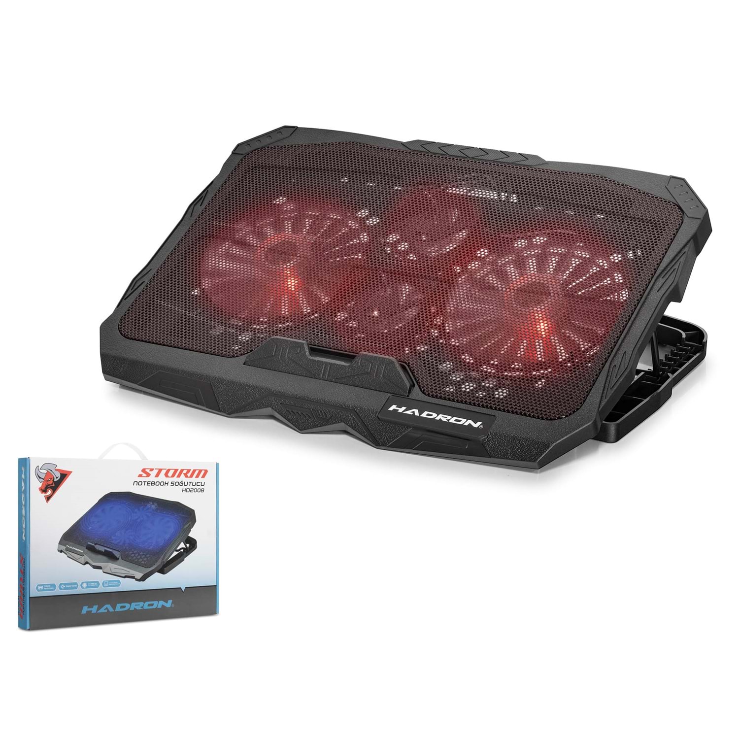 HADRON HD2008 Notebook & Laptop Soğutucu Stant / 4 Fan LED - Siyah