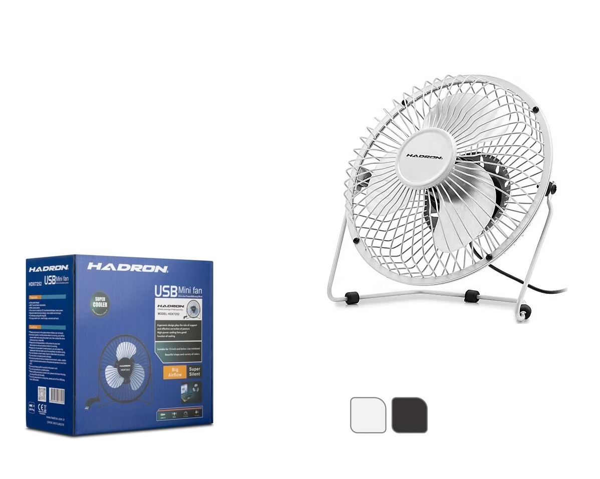 HADRON HDX7252 USB Metal Vantilatör 18 cm - Beyaz