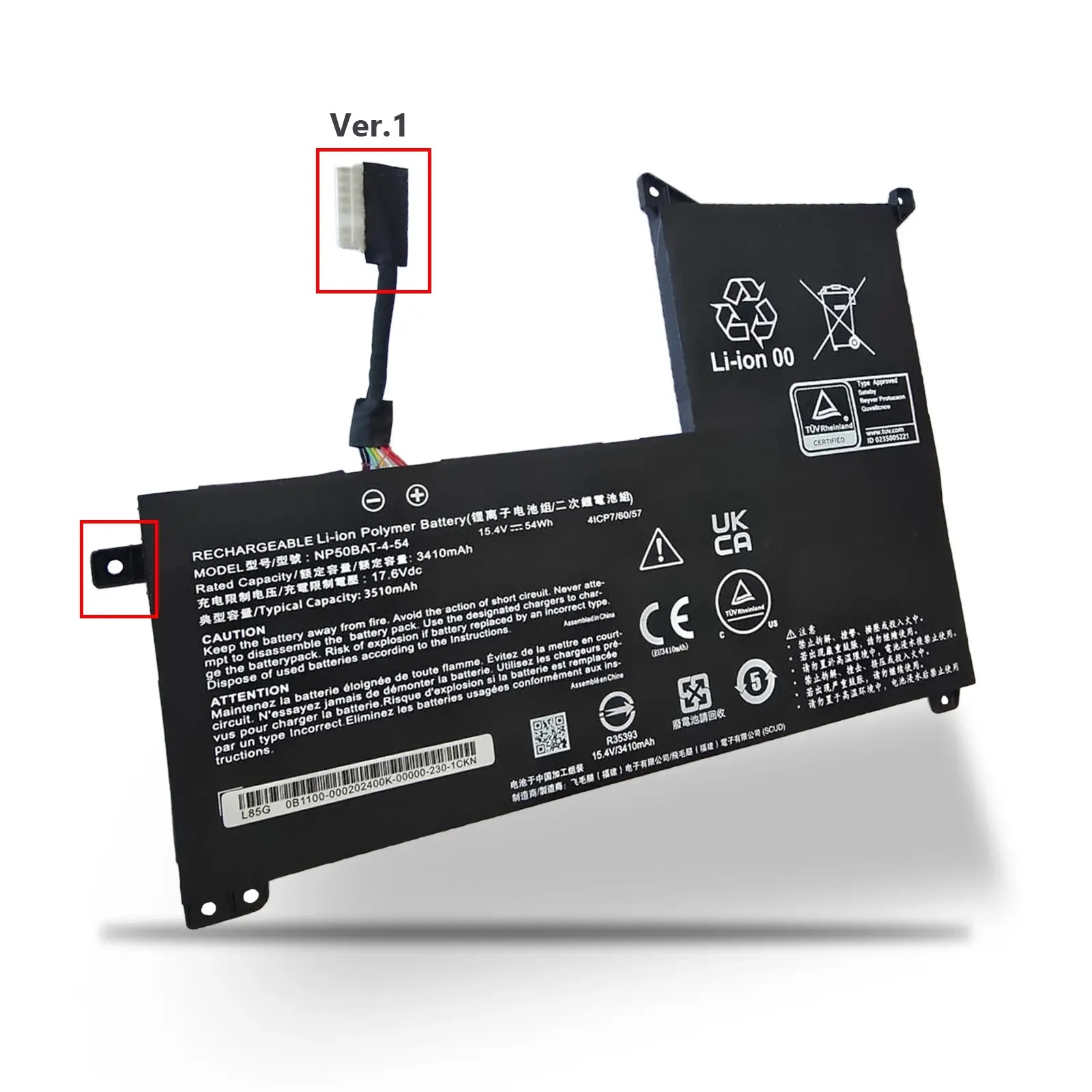 Clevo NP50BAT-4-54 Notebook Bataryası, Laptop Pili / RCEL-024