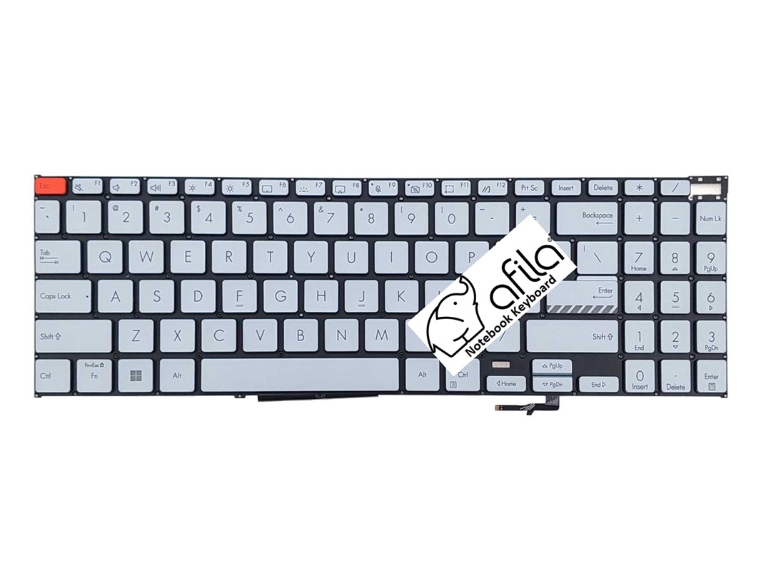 Asus Vivobook S15 M3502 M3502Q M3502QA Notebook Klavyesi, Laptop Tuş Takımı (Silver, Gri TR) ışıklı