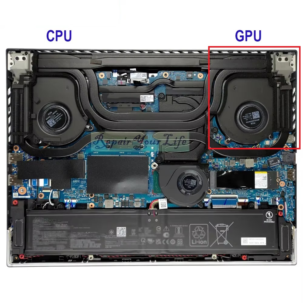 ASUS ROG Strix 16 G614 G634 Uyumlu Notebook GPU, Ekran Kartı Fanı - Sağ