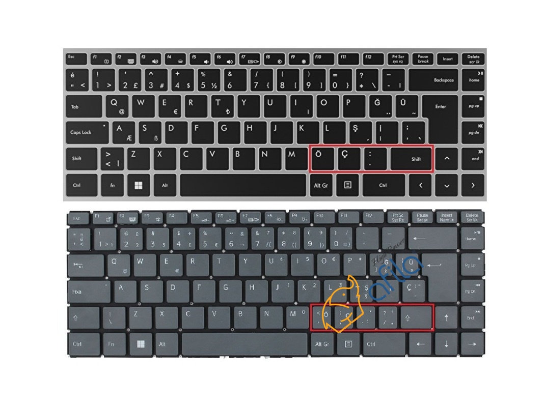 Monster Huma H4 V5 Serisi Uyumlu Notebook Klavyesi, Laptop Tuş Takımı (Siyah TR) ışıklı / KL1188V2