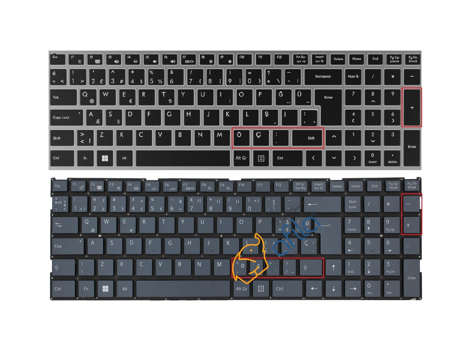 Monster Huma H5 V4.x Serisi Uyumlu Notebook Klavyesi, Laptop Tuş Takımı (Siyah TR) ışıklı