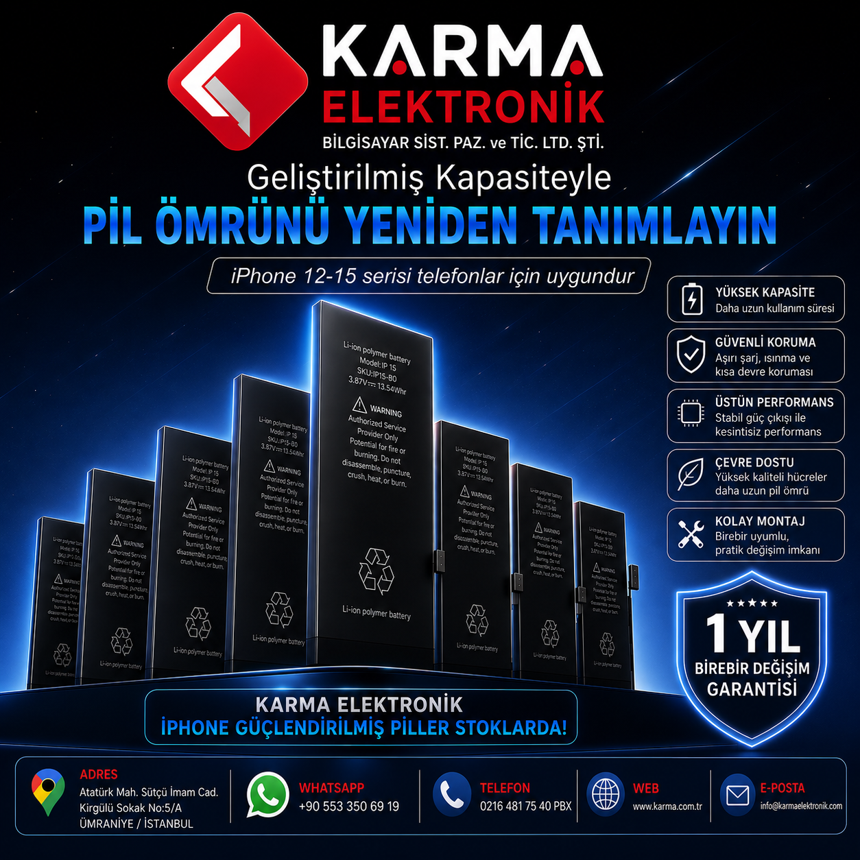 İphone 13 Batarya - Pil / Güçlendirilmiş 3600Mah
