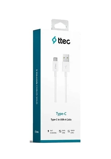 Ttec Type-C USB 2.0 1.2 m 2DK12B Beyaz Şarj Kablosu