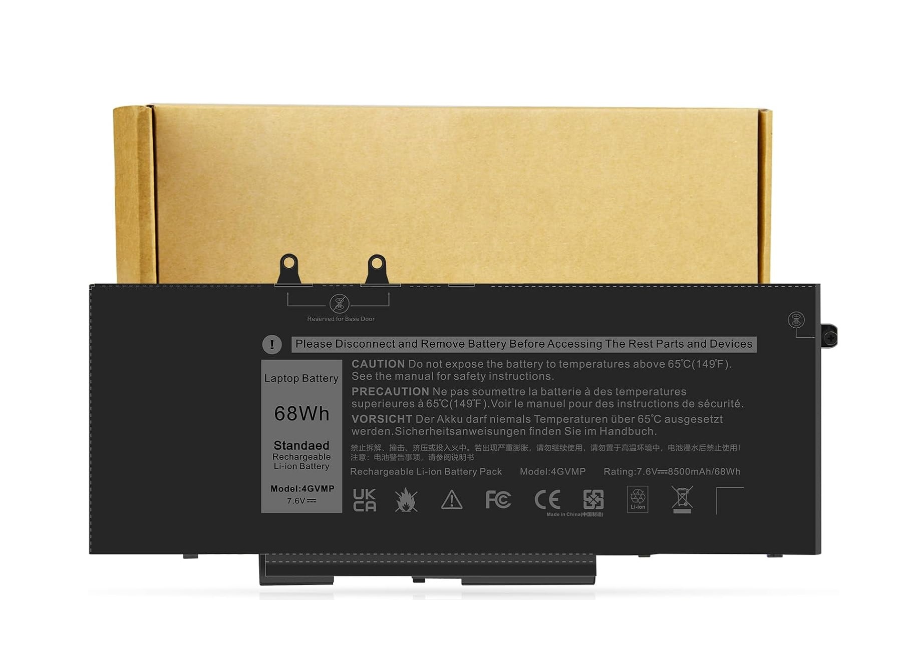 Dell Latitude 5400, 5500 4GVMP Notebook Bataryası, Laptop Pili - 4 Cell - 7.6V / Orjinal