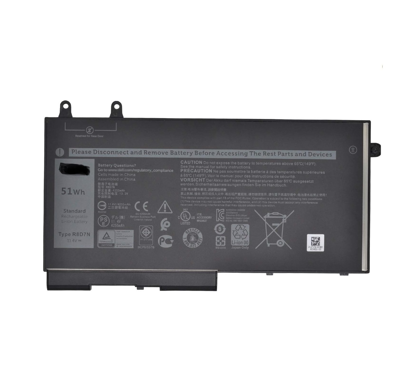 Dell Latitude 5400, 5500 R8D7N Notebook Bataryası, Laptop Pili - 3 Cell - 11.4V / Orjinal