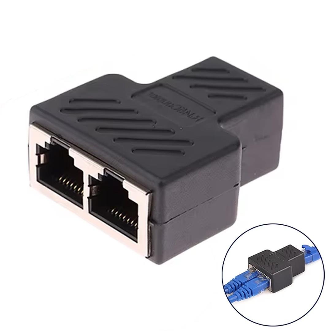 PM-26130 RJ45 to 2xRJ45 Dişi Metal Ara Aparat Kaplin Coupler Splitter (1 Giriş 2 Çıkış)