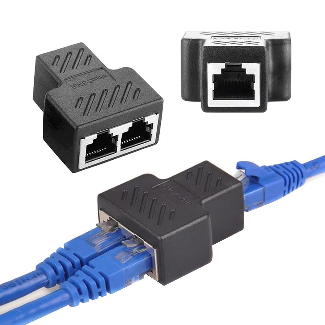 PM-26130 RJ45 to 2xRJ45 Dişi Metal Ara Aparat Kaplin Coupler Splitter (1 Giriş 2 Çıkış)