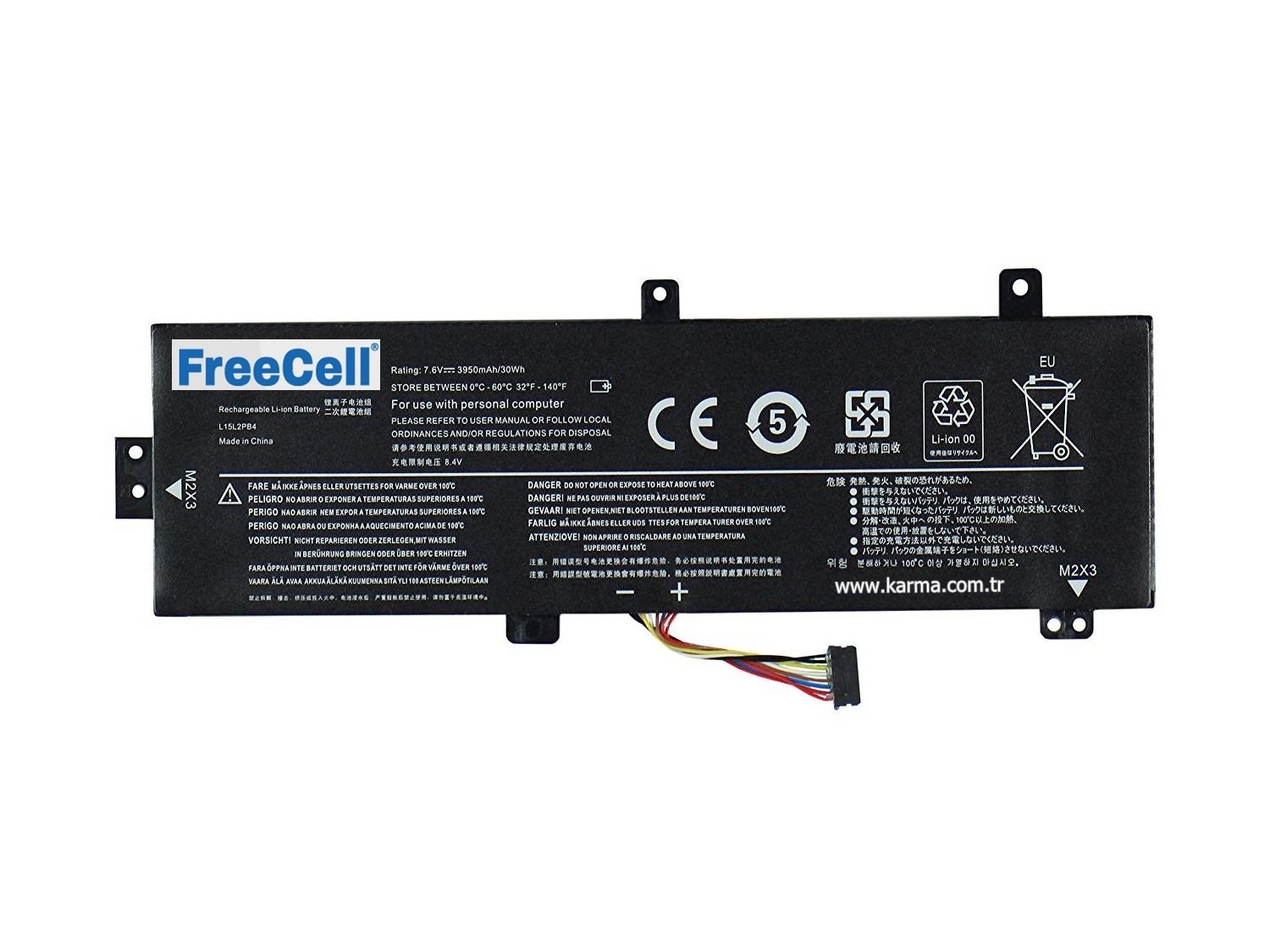FreeCell - Lenovo uyumlu ideaPad 310-15ISK 310-15IKB 310-14IKB L15L2PB4 Batarya, Pili / FC-LN005