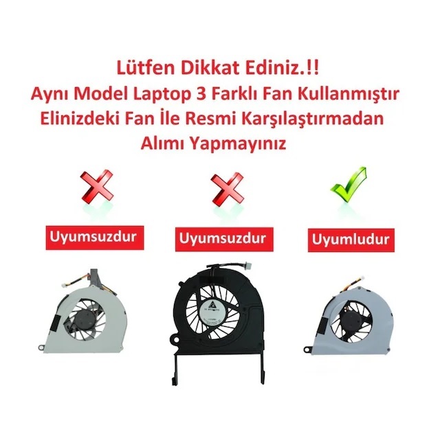 Toshiba Satellite L650, L650D, L655, L655D, L750, L750D, L755, L755D Notebook Fanı / Ver.1