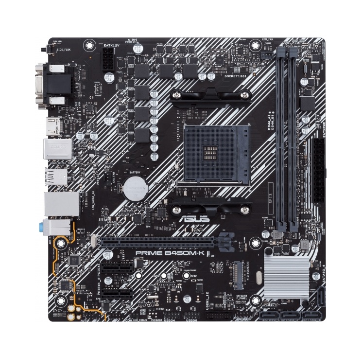 Asus Prime B450M-K II AMD AM4 DDR4 Micro ATX DVI VGA M2 Anakart
