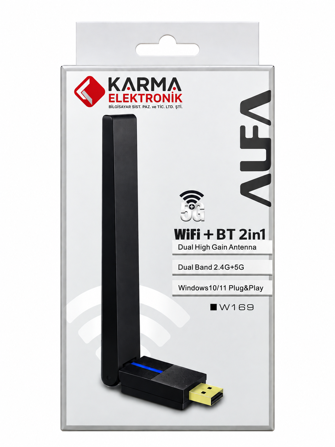 Alfa W169 5G Wifi ve 5.3 Bluetooth Usb Adaptör