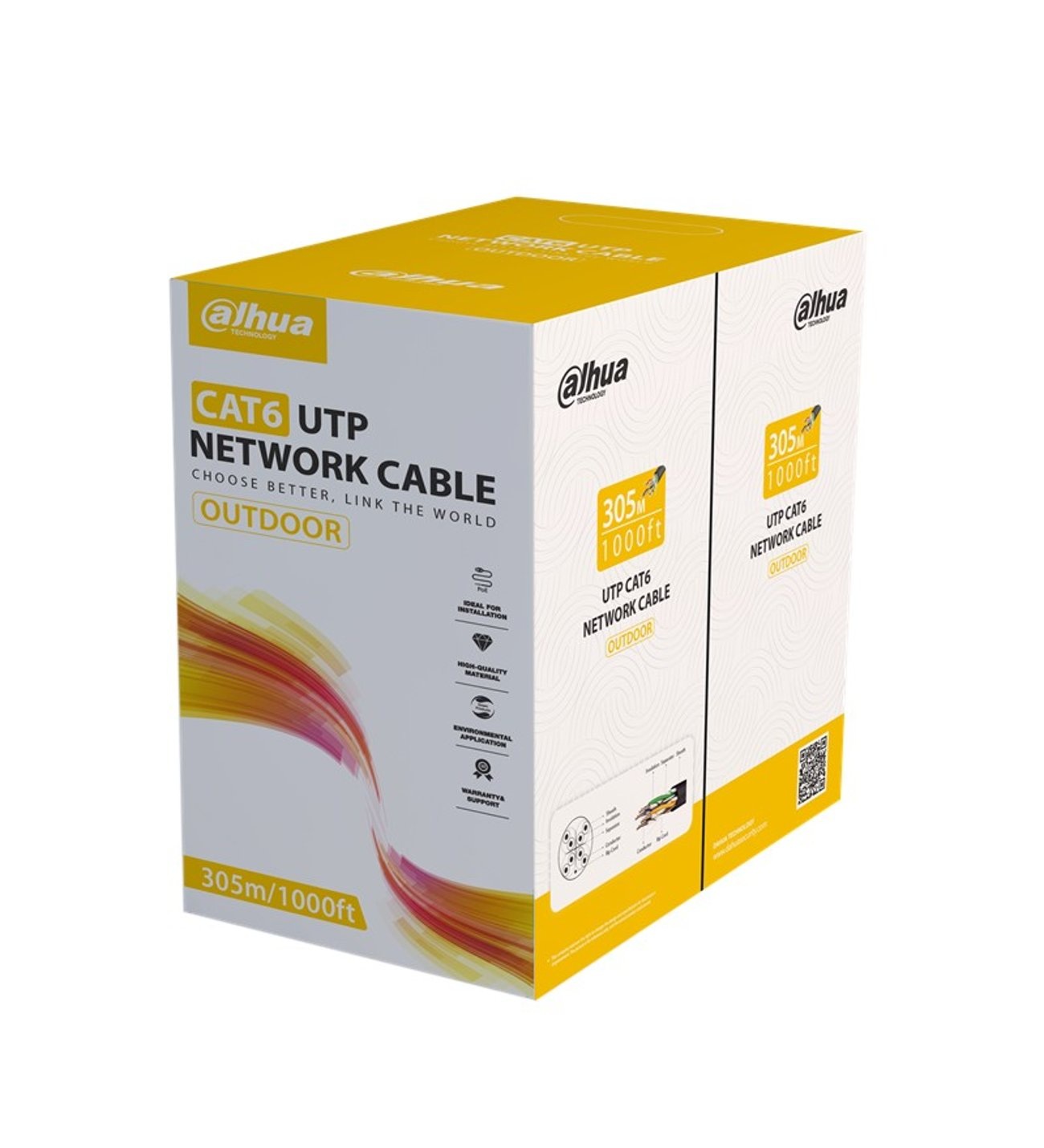DAHUA DH-PFM920-6UN U/UTP 305 METRE 24AWG %100 BAKIR PE OUTDOOR SİYAH RENK CAT6 KABLO