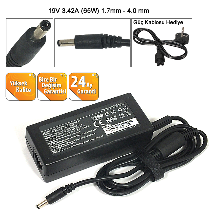 Casper 19V 3.42A 65W (4.0*1.7mm) Notebook Adaptör / CMADP151