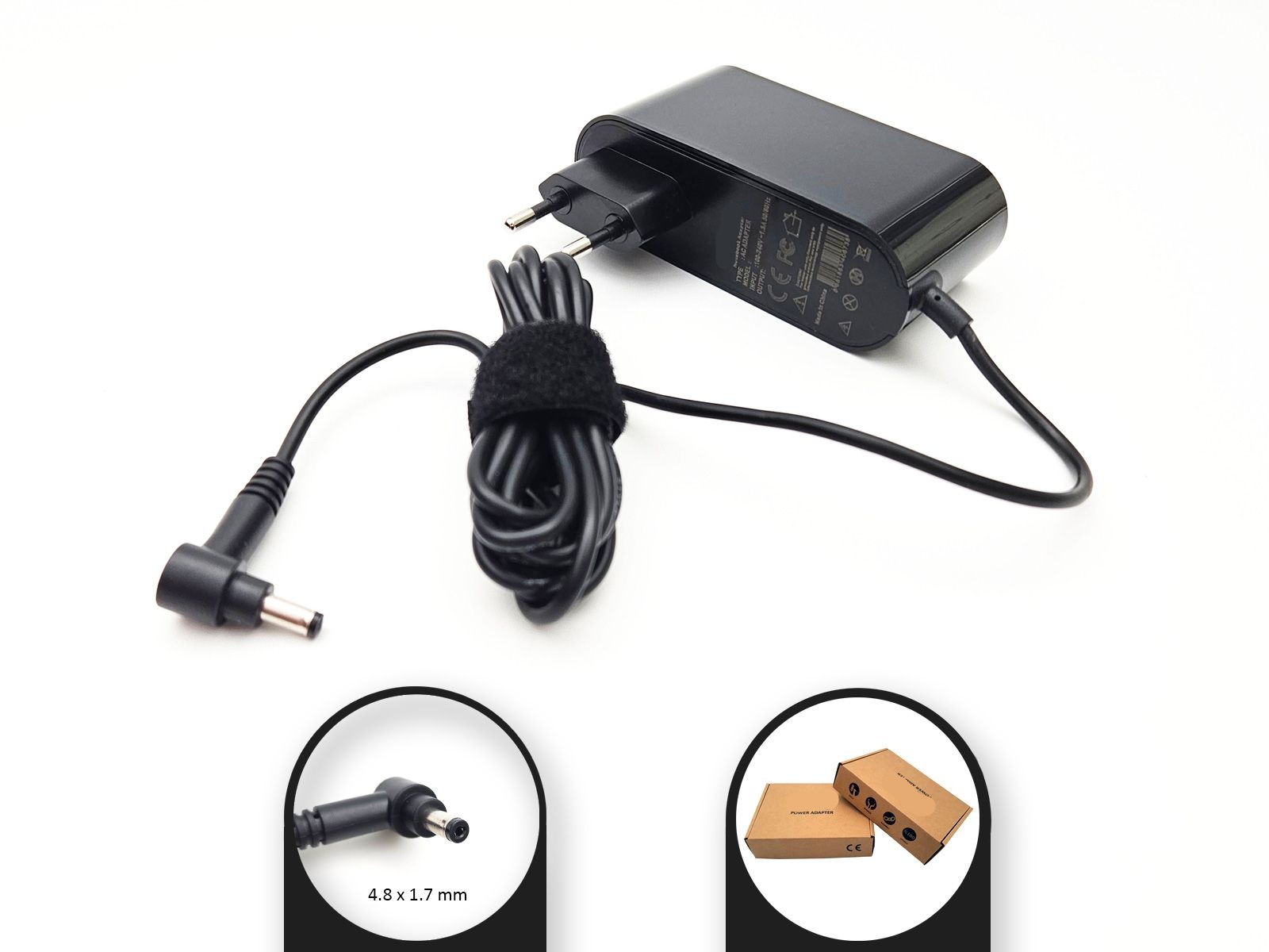 30.45V 1100mA 33.5W (4.8*1.7mm) Uyumlu Şarjlı Süpürge AC Adaptörü, Şarj Aleti Cihazı