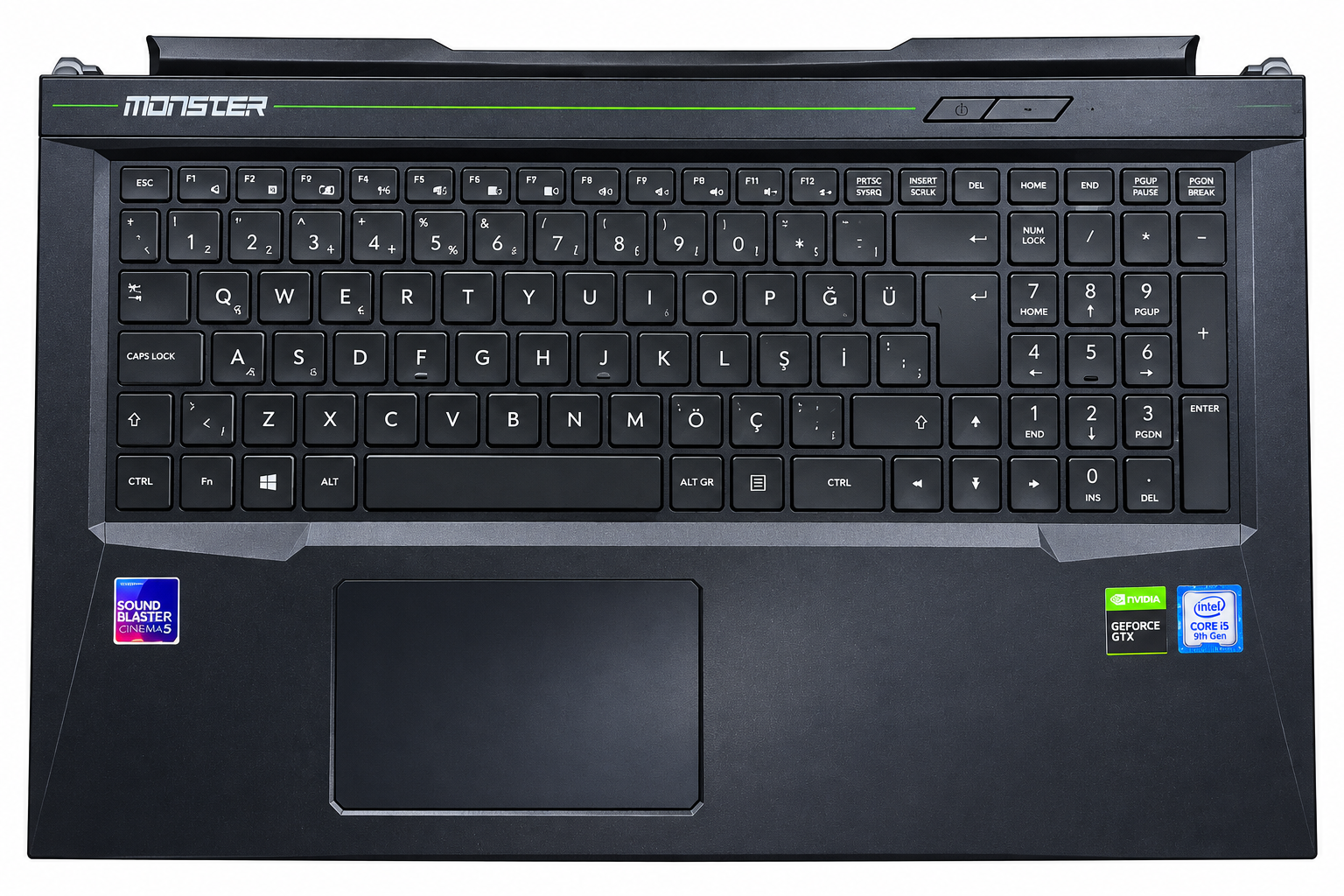 Monster Abra A7 V11.x Serisi Notebook Üst Kasa Klavyesi Orjinal / 2.el