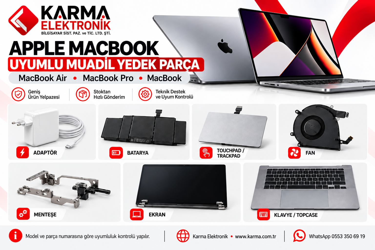 Apple MacBook Pro A2442 14.2 (2021) Uyumlu Trackpad Touchpad Flex Kablo