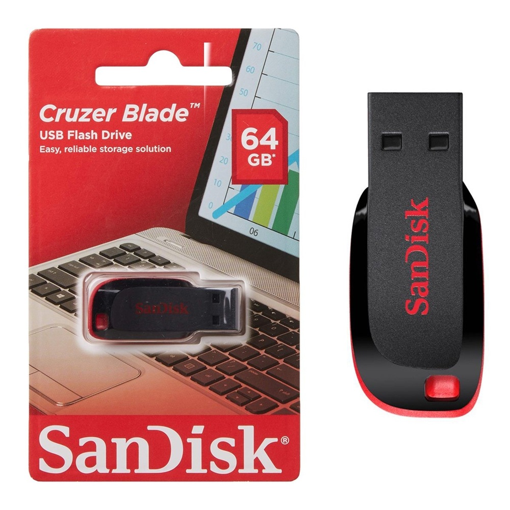 SanDisk Cruzer Blade 64GB USB 2.0 Flash Bellek  (SDCZ50-64G-B35)