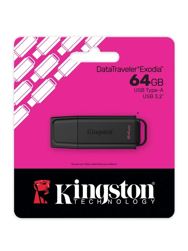 64GB Kingston Portable USB 3.2 Gen 1 DataTravele Flash Bellek