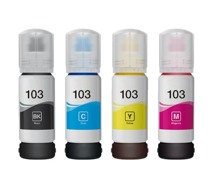 Epson Muadil T101 - T103 SİYAH ŞİŞELİ MÜREKKEP Takımı (70 ml) /  4'lü SET / Muadil