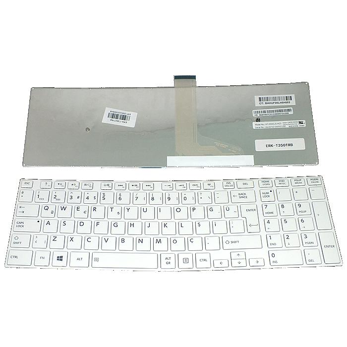 Toshiba Satellite C50-A, C55-A Notebook Klavyesi (Beyaz TR)