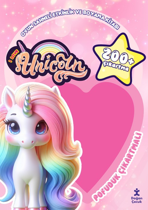 I Love Unicorn – Pofuduk Çıkartmalı Etkinlik Kitabı