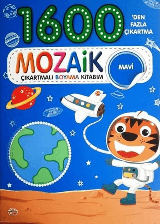 1600 Mozaik Çıkartmalı Boyama Kitabım Mavi Kitap