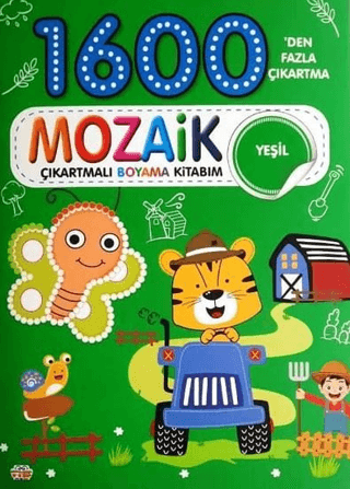 1600 Mozaik Çıkartmalı Boyama Kitabım Yeşil Kitap
