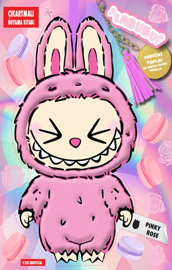 Labubu Pinky Rose Çılgın Koleksiyon – Çıkartmalı Boyama Kitabı