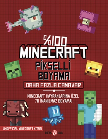 %100 Minecraft Pikselli Boyama Daha Fazla Canavar