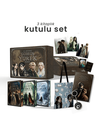 Gümüş Yürek Serisi - Üç Kitaplık Hediyeli Yan Boyamalı Kutu(Ciltli)