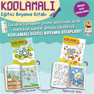 Kodlamalı Eğitici Boyama Kitabı 5-6 Yaş (2 Kitap Takım)