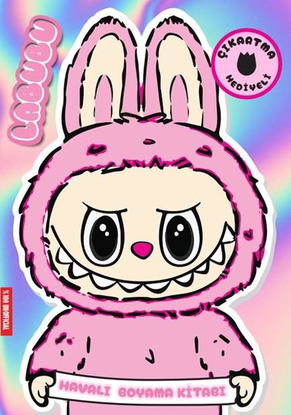 Labubu Pembe Çıkartma Hediyeli Boyama Kitabı