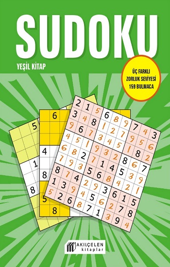Sudoku Yeşil Kitap - Üç Farklı Zorluk Seviyesi  159 Bulmaca