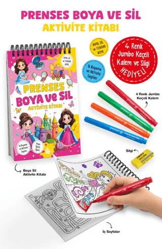 Prenses – Boya ve Sil Aktivite Kitabı / 3 Yaş +
