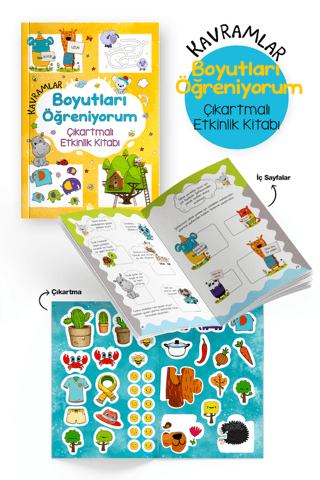 Kavramlar - Boyutları Öğreniyorum - Çıkartmalı Etkinlik Kitabı