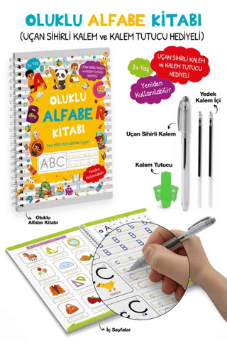 Oluklu Alfabe Kitabı (Uçan Sihirli Kalem ve Kalem Tutucu Hediyeli)