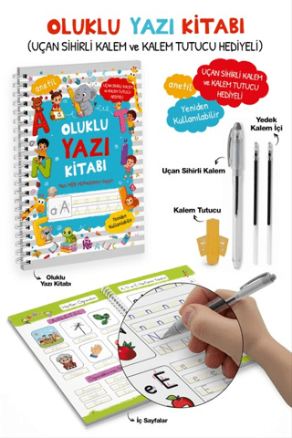 Oluklu Yazı Kitabı (Uçan Sihirli Kalem ve Kalem Tutucu Hediyeli)