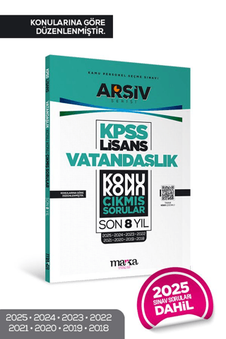 KPSS Lisans Vatandaşlık Konu Konu Çıkmış Sorular Son 8 Yıl Çıkmış Sorular (2025 Dahil)