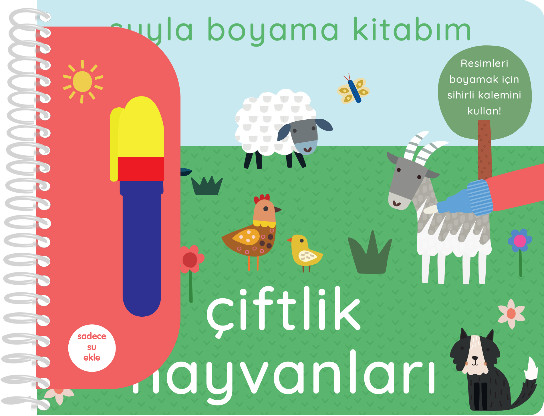 Suyla Boyama Kitabım - Çiftlik Hayvanları - Ciltli