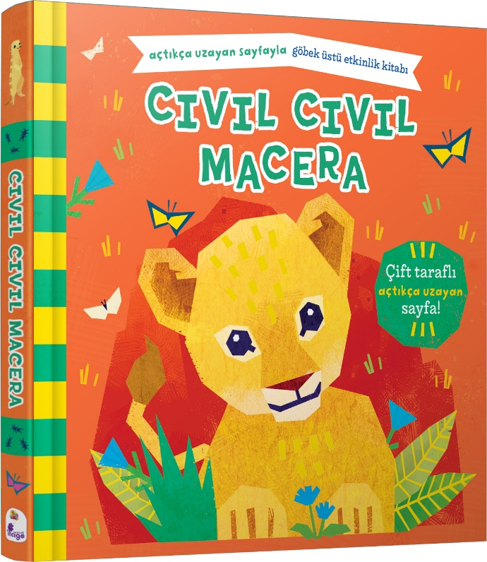 Cıvıl Cıvıl Macera - Açtıkça Uzayan Sayfayla Göbek Üstü Etkinlik Kitabı - Ciltli