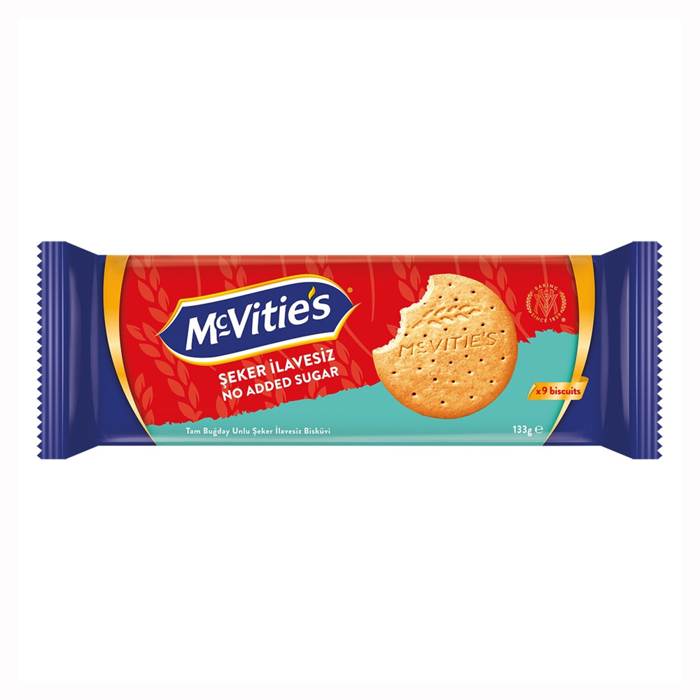 Ülker Mcvitie\'S Şeker İlavesiz Tam Buğday Bisküvi 133 Gr X 14