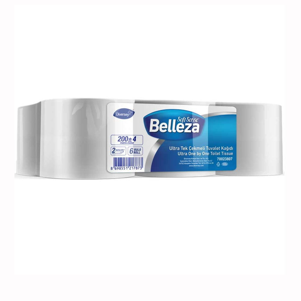 Belleza Tuvalet Kağıdı Ultra Tek ve İçten Çekmeli 200 Mt 6,2 Kg 6\'lı