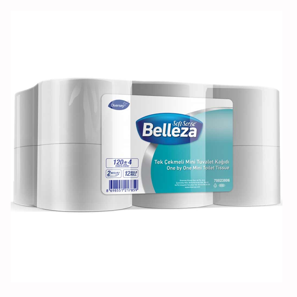 Belleza İçten Çekmeli. Mını Tuvalet Kağıdı 11,5Cm 12X120M