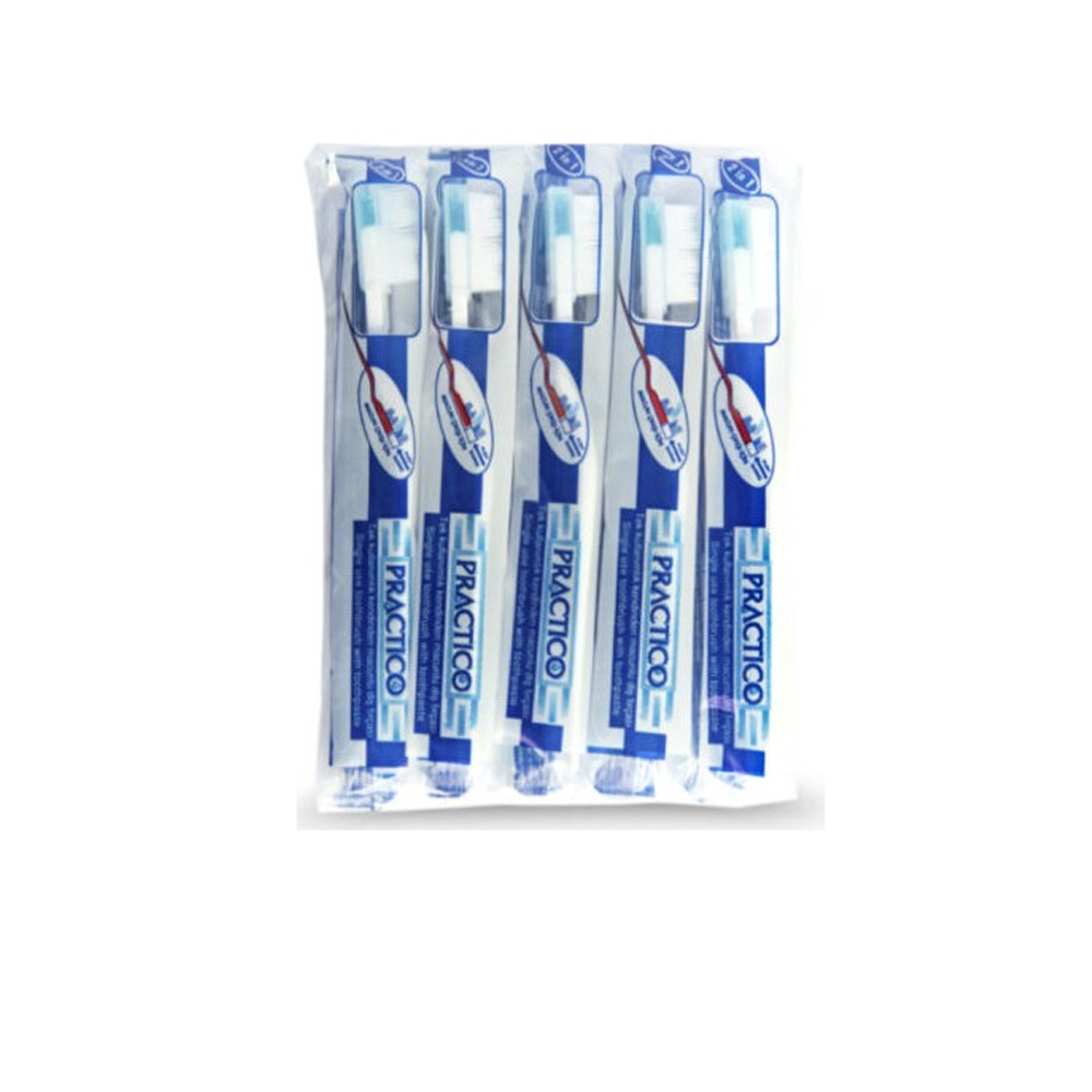 Akdiş Practico Kendinden Macunlu Tek Kullanımlık Diş Fırçası Orta Sertlikte 10 Parça Jelatin Ambalajda