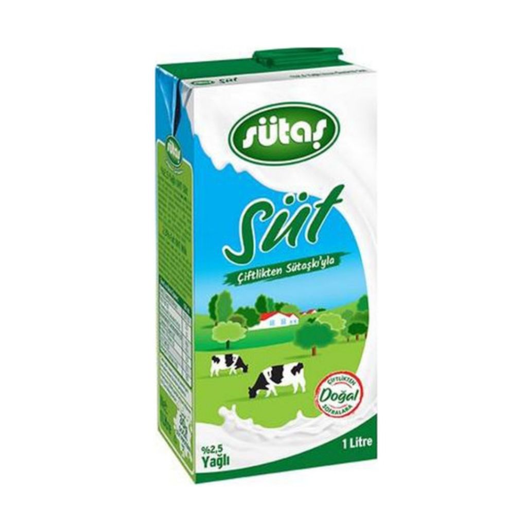 Sütaş Yağlı (%2.5) Süt 1 L 12\'lı