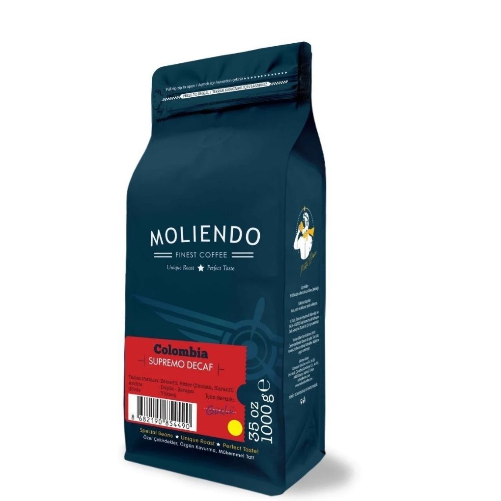 Moliendo Colombia Supremo Decaf (Kafeinsiz) Yöresel Filtre Kahve 1000 gr