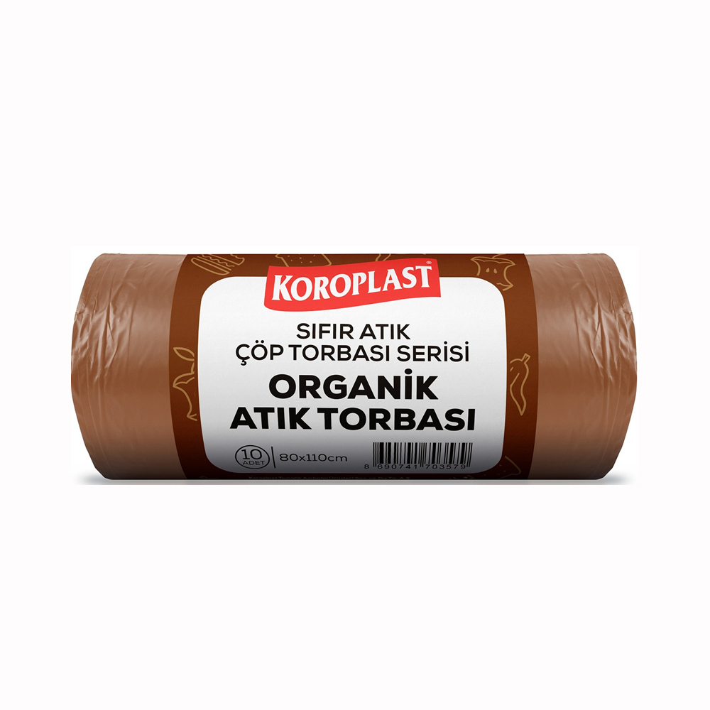Koroplast Çöp Torbası Sıfır Atık Organik Atıklar Kahverengi Jumbo 80X110 440 Gr 10 Lu 27 Mic. St0150