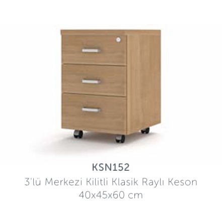 Keson 152 3’lü Merkezi Kilitli Klasik Raylı 40x45x60 cm